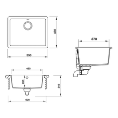 Bồn rửa chén bằng đá Hafele Antonius HS-GS5543-màu đen/ 570.35.330