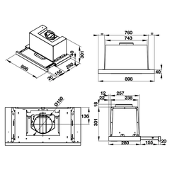 Máy hút mùi âm tủ Hafele HH-TG90E/ 539.81.075