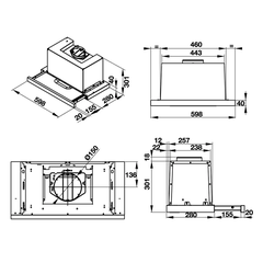 Máy hút mùi âm tủ Hafele HH-TG60E/ 539.81.073-đen