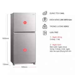 Tủ lạnh Mitsubishi Electric Inverter 344 lít MR-FX43EN-GSL-V