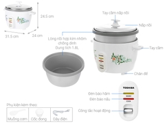 Nồi cơm điện Toshiba RC-18MH1PV(F)