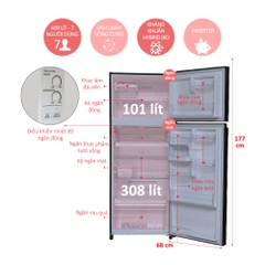 Tủ lạnh Toshiba inverter 409 lít GR-TG46VPDZ(XG)