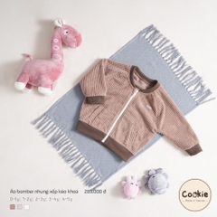 Áo Bomber nhung xốp kéo khóa Cookie