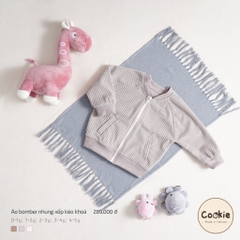 Áo Bomber nhung xốp kéo khóa Cookie