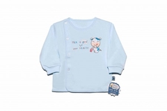 Áo SS  cài lệch màu, Tay dài Baby Mommy
