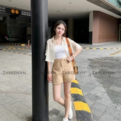 ÁO SƠ MI CROPTOP NƠ THÊU HOA ZAREEN SOM68