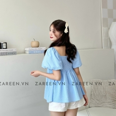 ÁO BABYDOLL XẾP LY NGỰC TAY PHỒNG ZAREEN VOA118