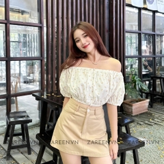 ÁO CROPTOP HOA NHÍ TRỄ VAI ZAREEN VOA123