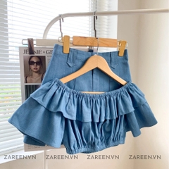 ÁO CROPTOP DENIM TRỄ VAI ZAREEN VOA122