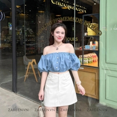 ÁO CROPTOP DENIM TRỄ VAI ZAREEN VOA113