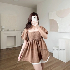 ÁO BABYDOLL XẾP LY NGỰC TAY PHỒNG ZAREEN VOA118