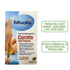 Viên Uống Chống Nắng Mivolis Carotin, 60 Viên