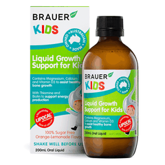 Thực phẩm bảo vệ sức khỏe bổ sung vitamin và khoáng chất Brauer Kids Liquid Growth Support for Kids (Chai 200ml) cho trẻ từ 1 tuổi trở lên