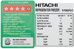 Tủ lạnh Hitachi Inverter 600 lít R-FM800PGV2 GBK