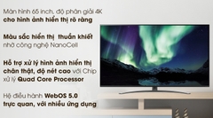 Smart Tivi LG 4K 65 inch 65NANO81TNA Mới 2020