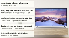 Smart Tivi NanoCell LG 8K 75 inch 75NANO95TNA Model 2020