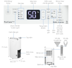 Máy hút ẩm LG Dual Inverter 16L MD16GQSE0 l MD16GQSE0.ABAE