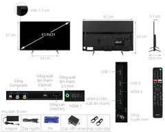 Android Tivi Sony 4K 43 inch KD-43X7500H Model 2020