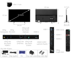 Android Tivi Sony 4K 43 inch KD-43X8050H Model 2020