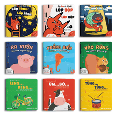 Combo Đèn lồng gỗ Trung thu và 9 cuốn sách Ehon giúp bé Học Nói