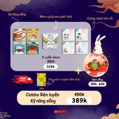 Combo Đèn lồng gỗ Trung thu và 9 cuốn sách Ehon Phát Triển Kỹ Năng Sống