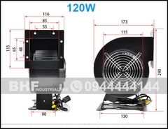 Quạt sò thổi mini KVC-120 (120W/220V - 330m3/h - 350Pa)