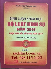 Sách Bình luận khoa học Bộ luật Hình sự năm 2015 sửa đổi bổ sung 2017