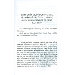 Sách - Luật Quản Lý, Sử Dụng Vũ Khí, Vật Liệu Nổ Và Công Cụ Hỗ Trợ - Hiện Hành (Sửa Đổi, Bổ Sung Năm 2019)