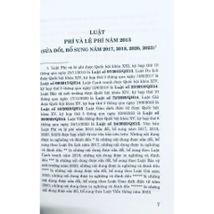 Sách - Luật Phí Và Lệ Phí Năm 2015 (Sửa Đổi, Bổ Sung Năm 2017, 2018, 2020, 20023)