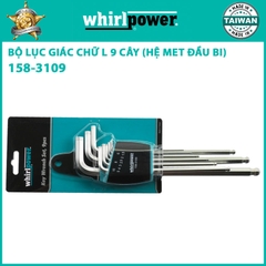 BỘ LỤC GIÁC CHỮ L 9 CÂY (HỆ MET ĐẦU BI) WHIRLPOWER 158-3109