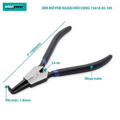 Kìm Mở Phe Ngoài Mũi Cong Whirlpower 15618-02-185, xuất xứ Taiwan, chất liệu thép Chrome Vanadium.