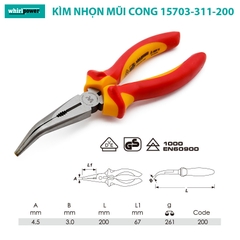Kìm nhọn mũi cong cách điện 1000v