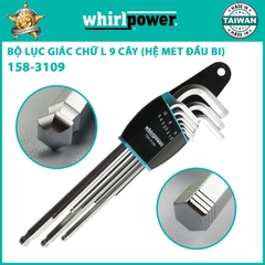 BỘ LỤC GIÁC CHỮ L 9 CÂY (HỆ MET ĐẦU BI) WHIRLPOWER 158-3109