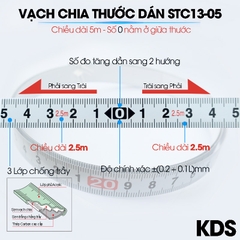 thước dán gỗ kính nhôm 5m KDS STC13-05