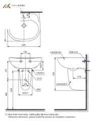 Chậu rửa treo tường TOTO LHT236CS
