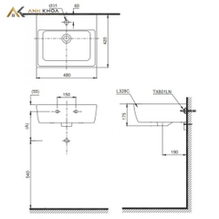 Chậu rửa treo tường TOTO LT328C