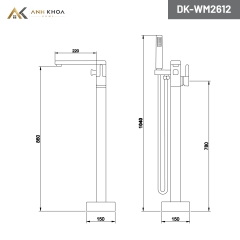 Vòi sen bồn tắm D&K DK-WM2612