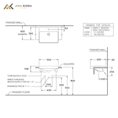 Chậu rửa bán âm bàn Cotto C022607