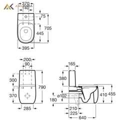 Bồn cầu 2 khối Roca A3420B9000