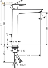 Vòi chậu nóng lạnh Hansgrohe 71716000