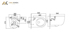 Bồn cầu treo tường Bravat C21172UW-ENG