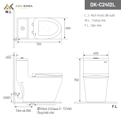 Bồn cầu 1 khối D&K DK-C2412L