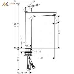 Vòi chậu nóng lạnh Hansgrohe 31531000