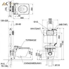 Bồn cầu âm tường TOTO CW522EA/TCF804C2Z/WH172AAT/ MB171M#SS