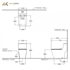 Bồn cầu 1 khối Cotto C1032 MBK