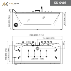 Bồn tắm massage D&K DK-Q408