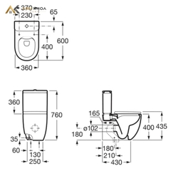 Bồn cầu 2 khối Roca A34224L000