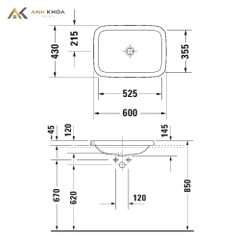 Chậu rửa dương vành Duravit 0372600000