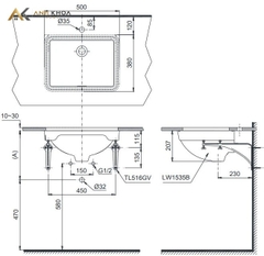 Chậu rửa âm bàn TOTO LW1535V