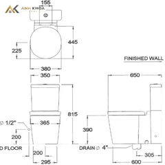 Bồn cầu 2 khối COTTO C12607
